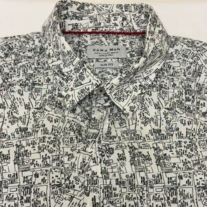 Zara Monochrome Patterned Button Down Shirt